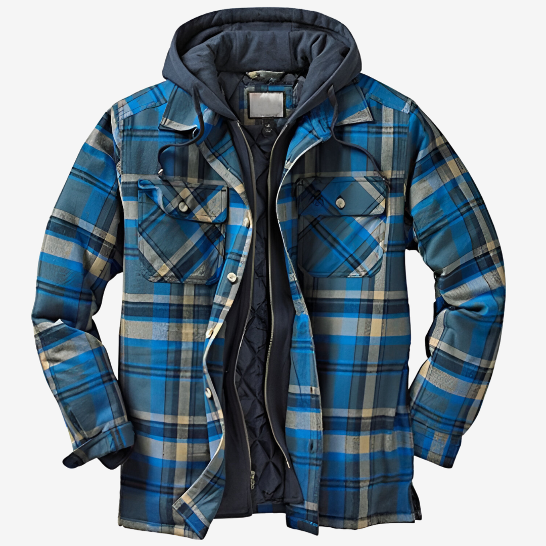 Herr Flanelljacka Modern Passform Mjuk Flanell-5