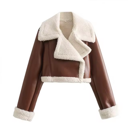 Kort Jacka Dam Syntetisk Fiber Elegant Modern Passform-3