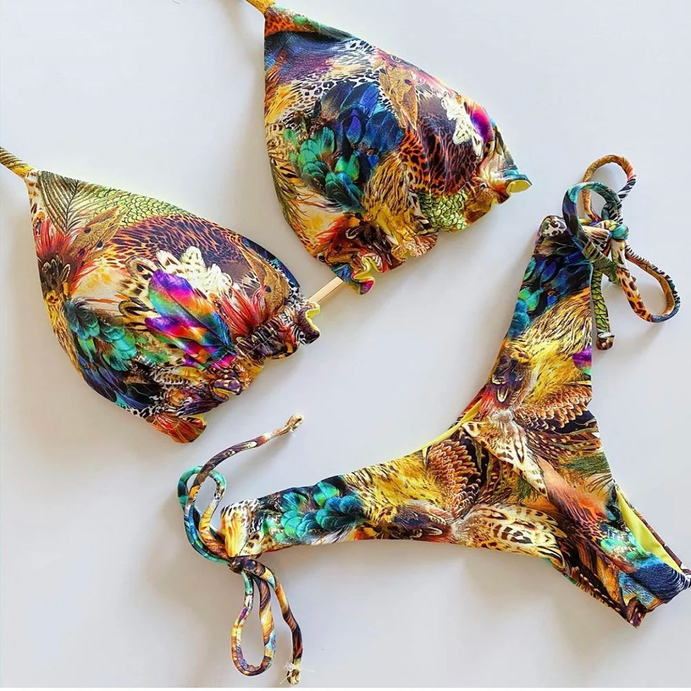 Dam Bikini Trendig Nylon Spandex 3