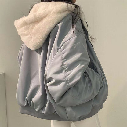 Herrjacka Reversibel Avslappnad Polyester för Höst-4