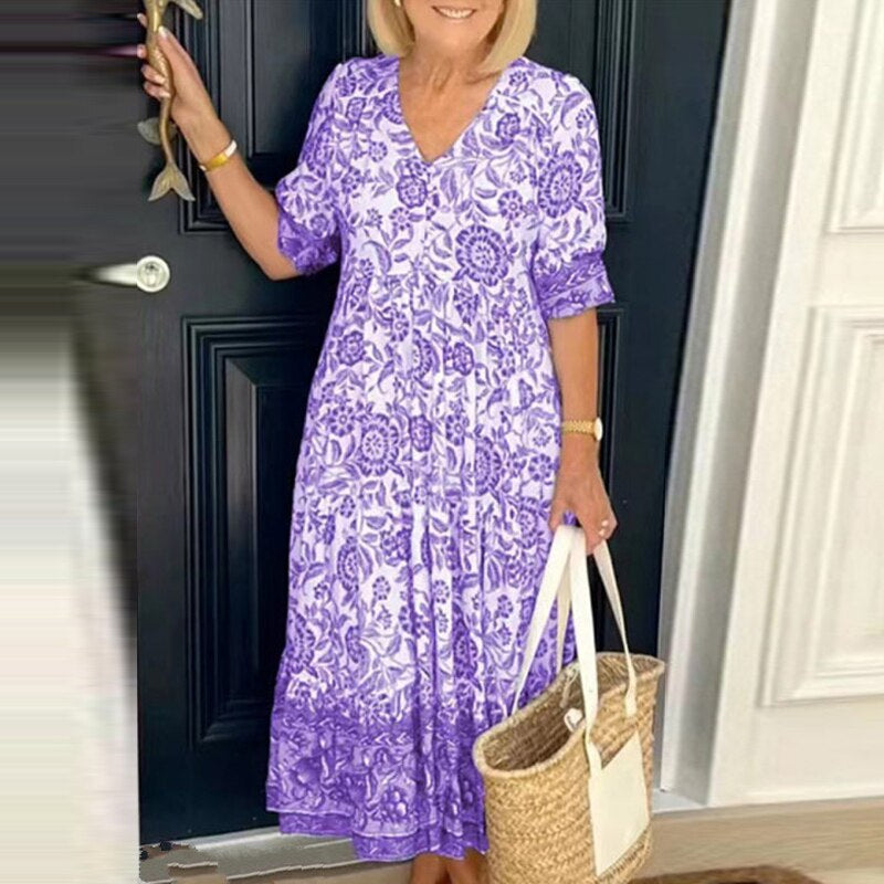 Variant image for Kvinnors Avslappnad Klänning Modern Bomull-20