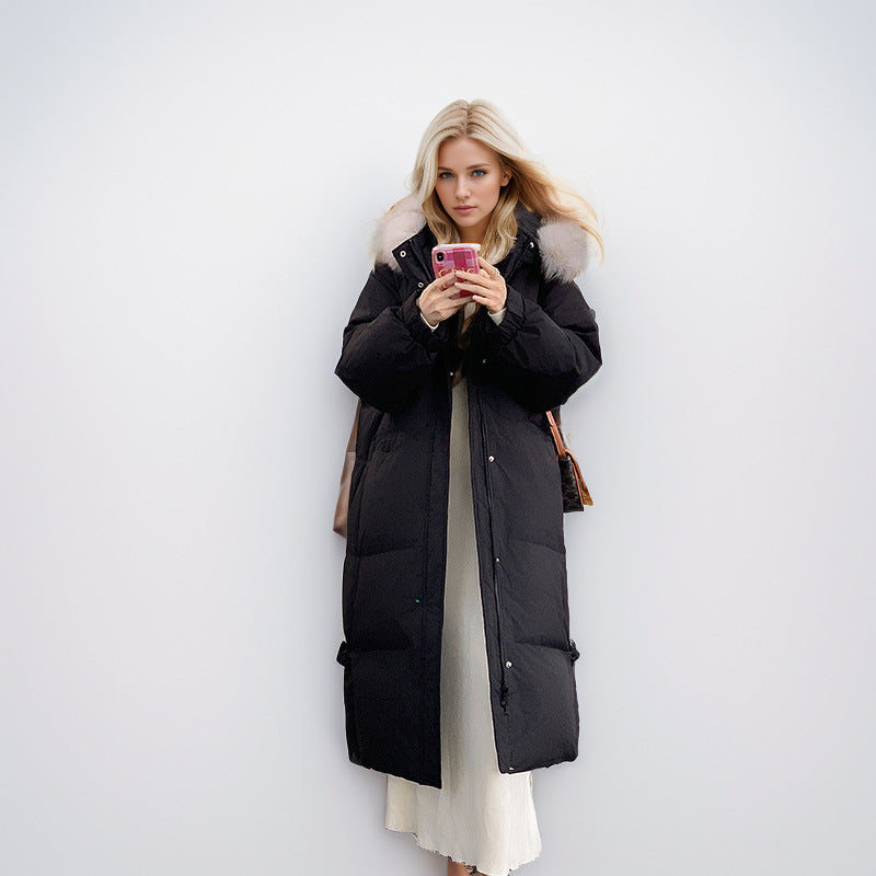 Damjacka med Pälskrage i Bomull för Vinter-2