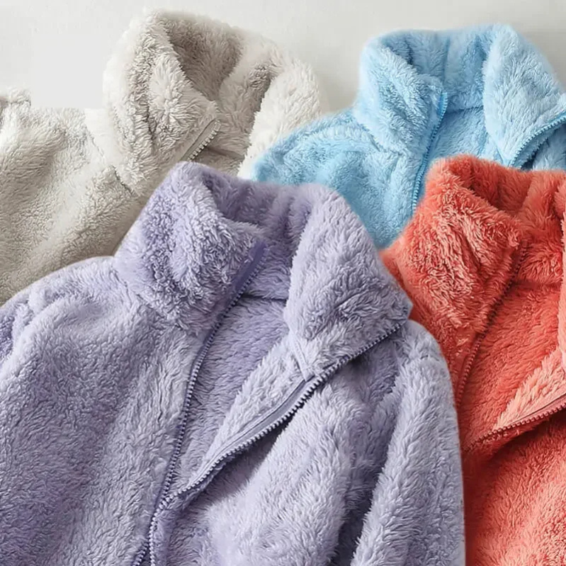 Fleecejacka Dam Fluffig Design med Dragkedja i Polyester 3