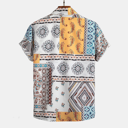 Herrar Sommaruppsättning Skjorta och Shorts Färgglad Polyester-4