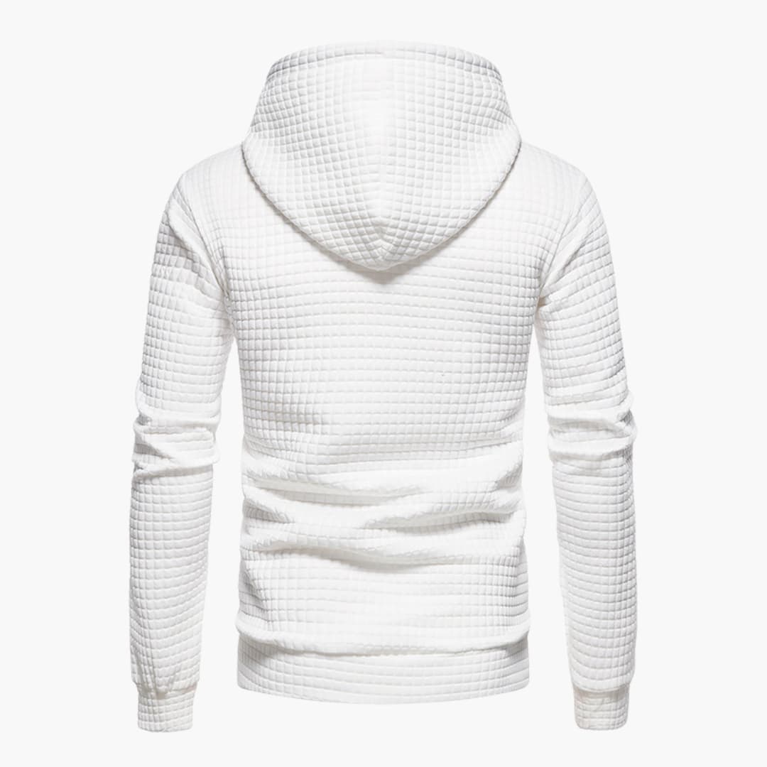 Lång Hoodie Dam med Huva och Karomönster i 100% Bomull - Avslappnad Passform för Kyliga Dagar 6