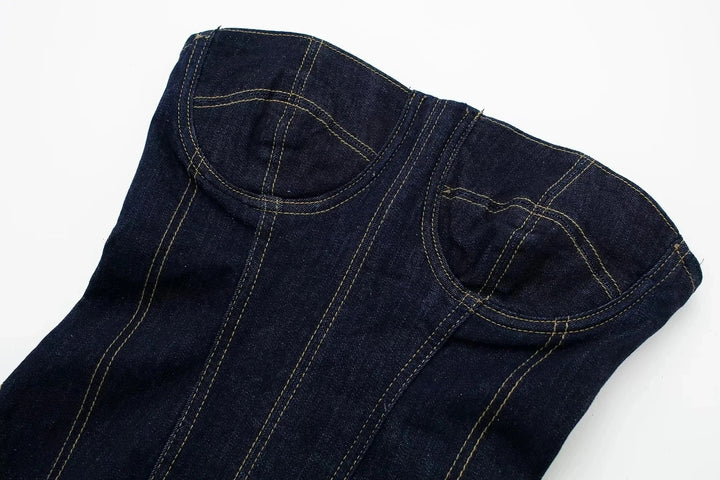 Dam Klänning Midi Denim Elegant Komfortabel Stil 3