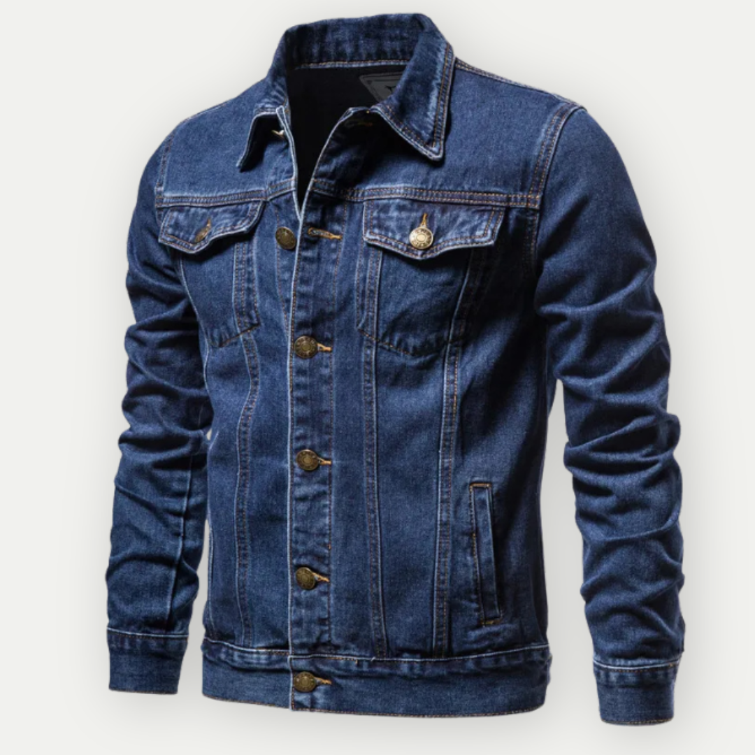 Damjacka Denim Klassisk Design med Knappstängning och Fickor 3
