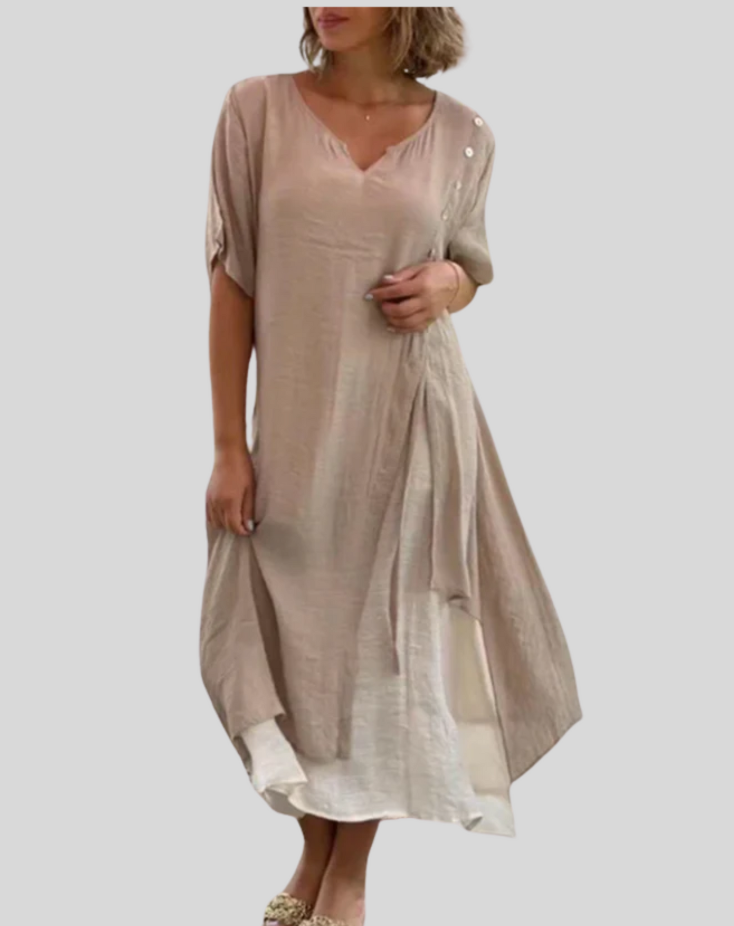 Variant image for Dam Vårklänning Flödande Silhuett Högkvalitativt Material-15