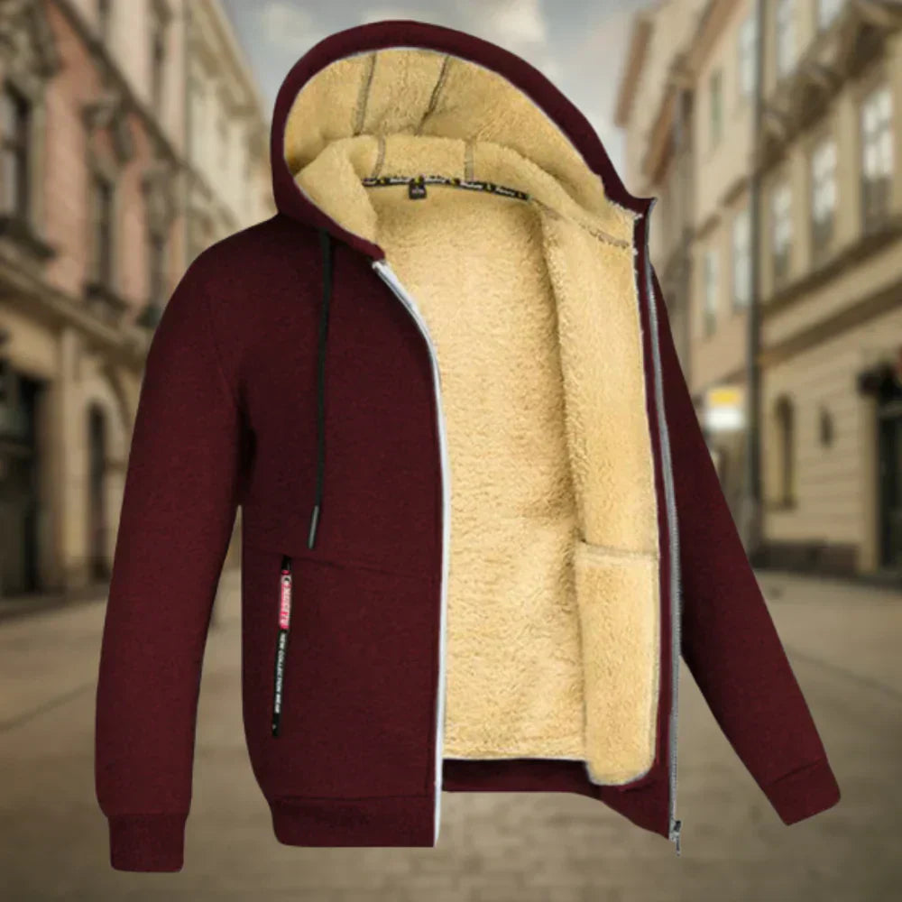 Herr Hoodie Fleece Modern Avslappnad Passform 100% Polyester-4