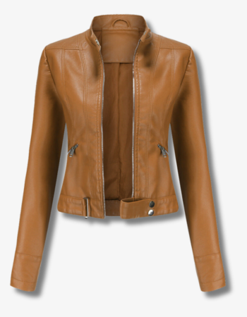Variant image for Damjacka Elegant Läderjacka Högkvalitativt Material-9