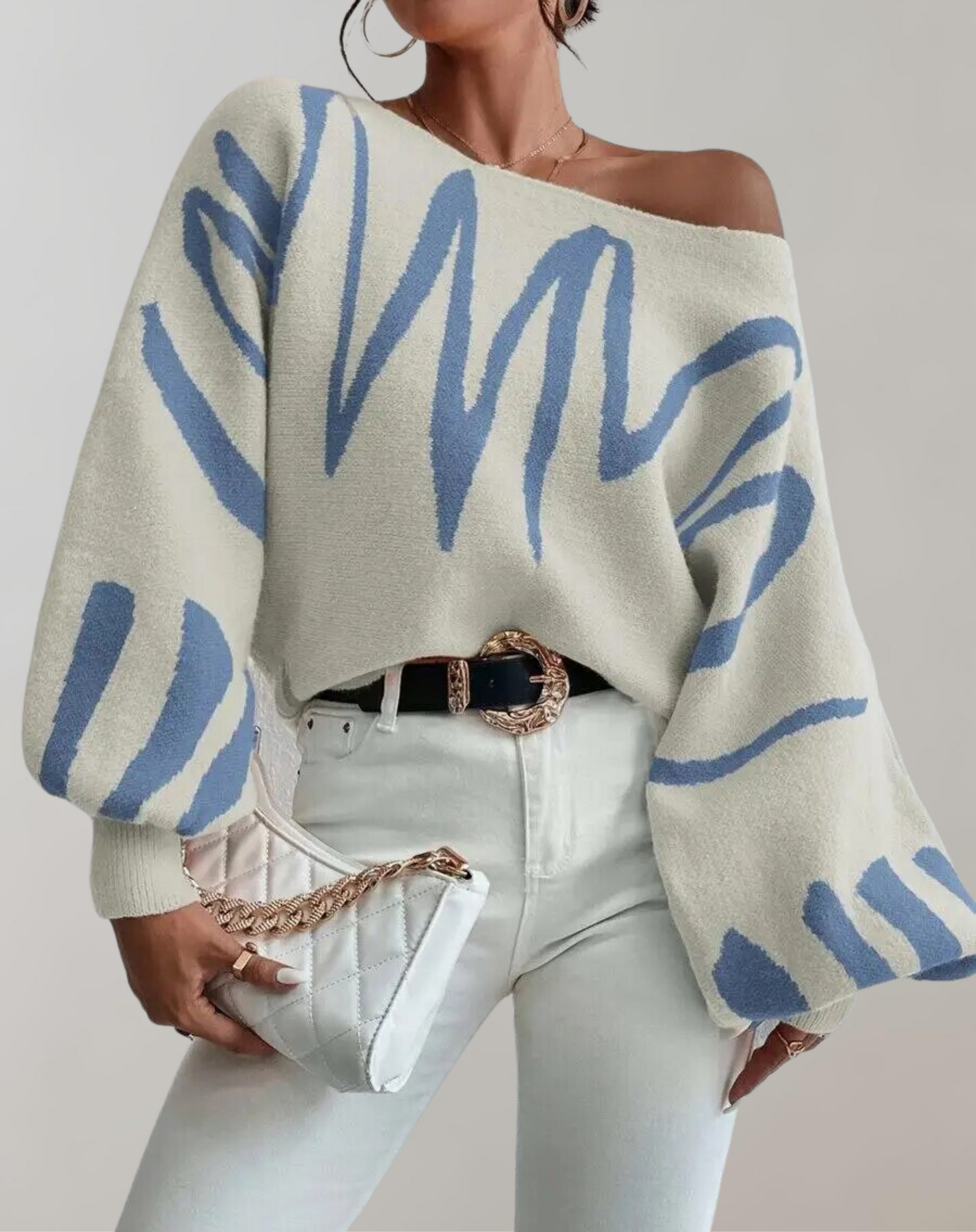 Variant image for Dam Festtoppar med Tryck Puffärmar Mjuk Polyester-3