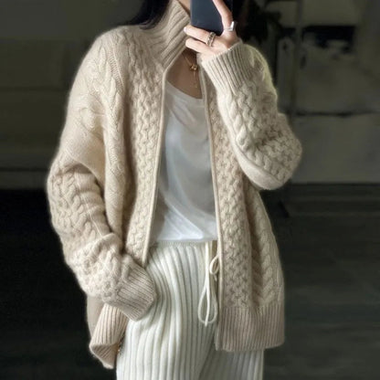 Kvinnors Turtleneck Tröja Löst Snitt Mjuk Ull 2