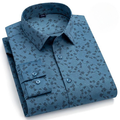 Herrskjorta Klassisk Stil 100% Bomull Tidlös Design-6