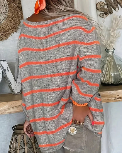 Damtröja Randig Mjuk Bomullsblandning-3