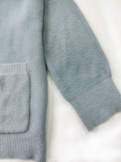 Dam Tröja Klassisk Ljusblå Mjuk Fiberblandning-4