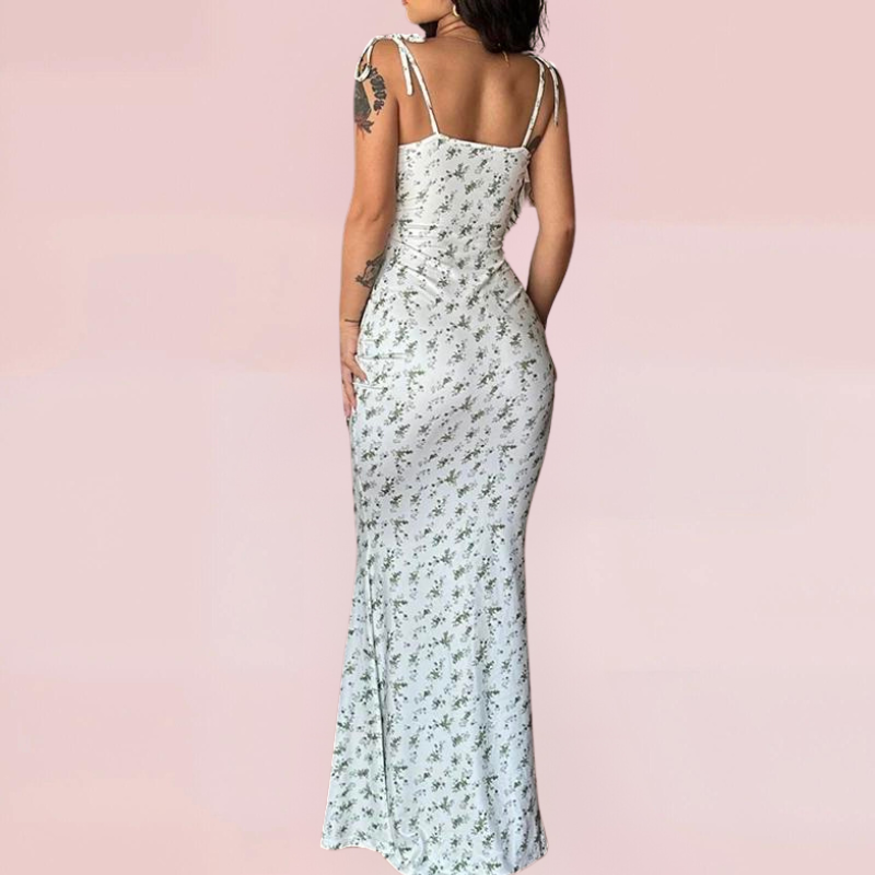 Maxiklänning Dam Blommig Design Lätt Polyester 6