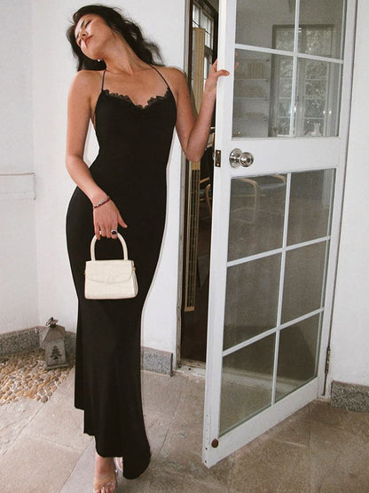 Kvinnors Slipklänning Spetsdetaljer Mjuk Tyg Avslappnad Passform-4