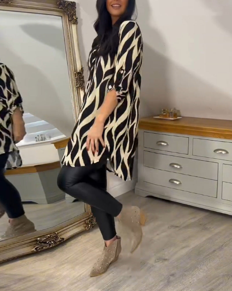 Dam Blus V-ringad Modern Polyester Elastan-4