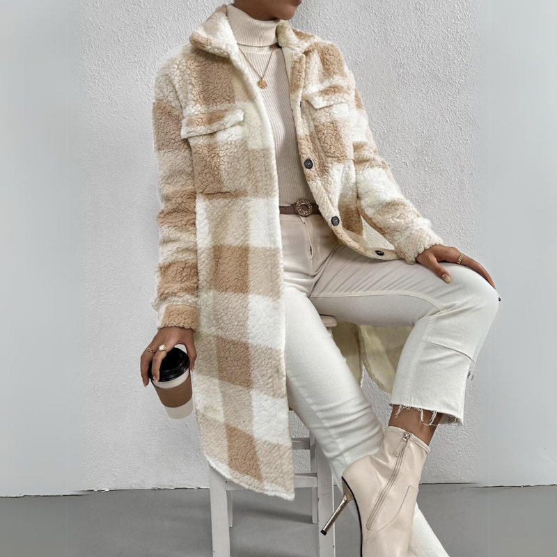 Variant image for Damenjacke Kariertes Trendy Design Polyester-33