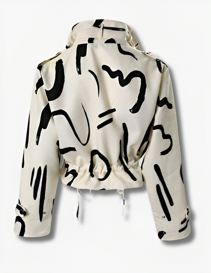 Dam Bikerjacka Klassisk Stil Läder-4