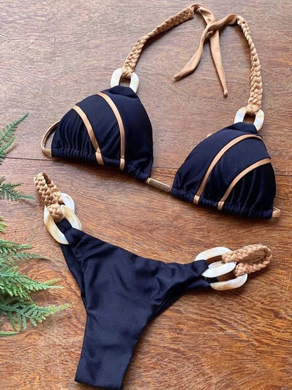 Dam Bikini Set Trendig och Bekväm Nylon Spandex-3