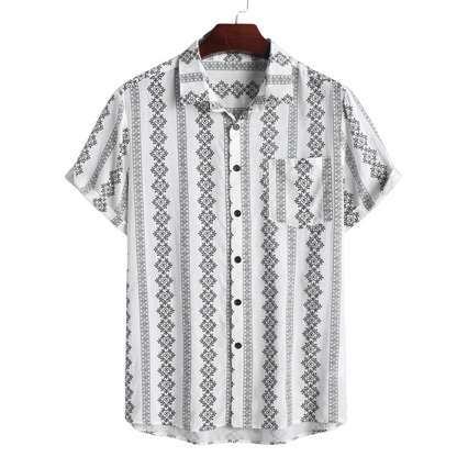 Herrskjorta Modern Bomull med Framficka Stylish Comfort-1