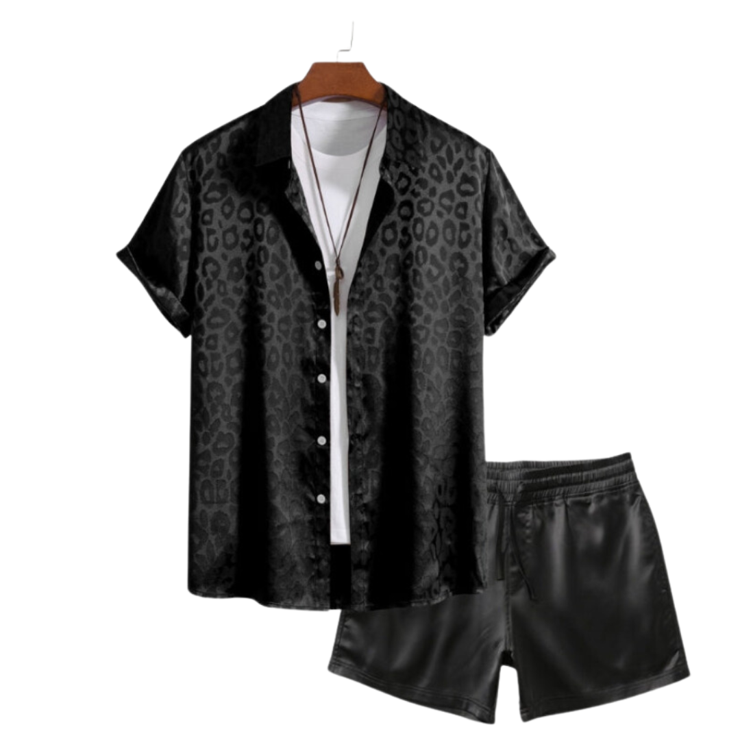 Dam Set Klassisk Leopard Satin-1