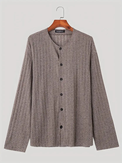 Herrskjorta Modern Design Randig Polyester Viskos 3