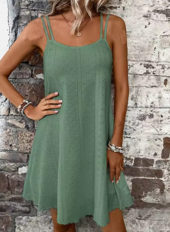 Kvinnors A-line Klänning Lätt Material-3