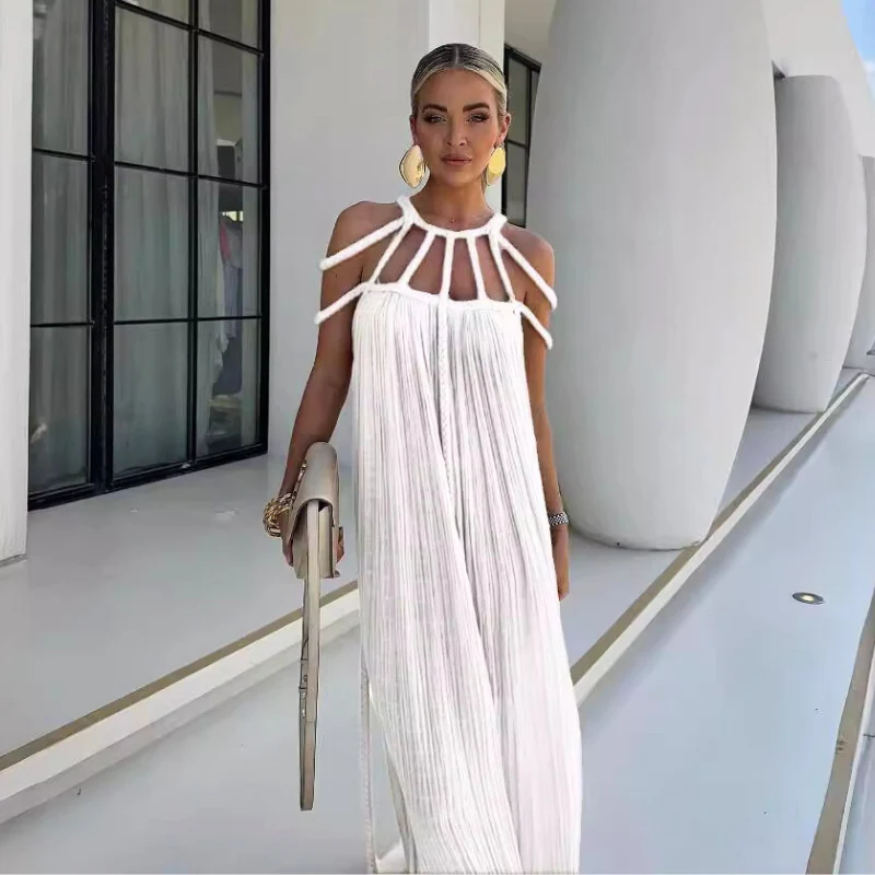 Dam Klänning Axelbandslös Chic Högkvalitativt Tyg 9