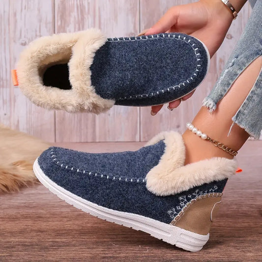Dam Snöskor Bekväm Design Mjuk Textil 1