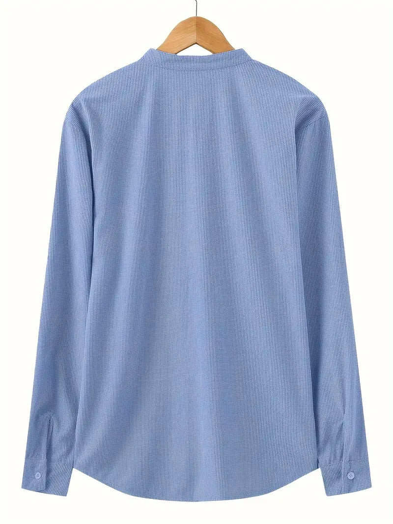 Herrskjorta Långärmad Modern Bomull Komfortabel Design 3