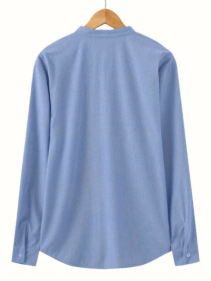 Herrskjorta Långärmad Modern Bomull Komfortabel Design 3