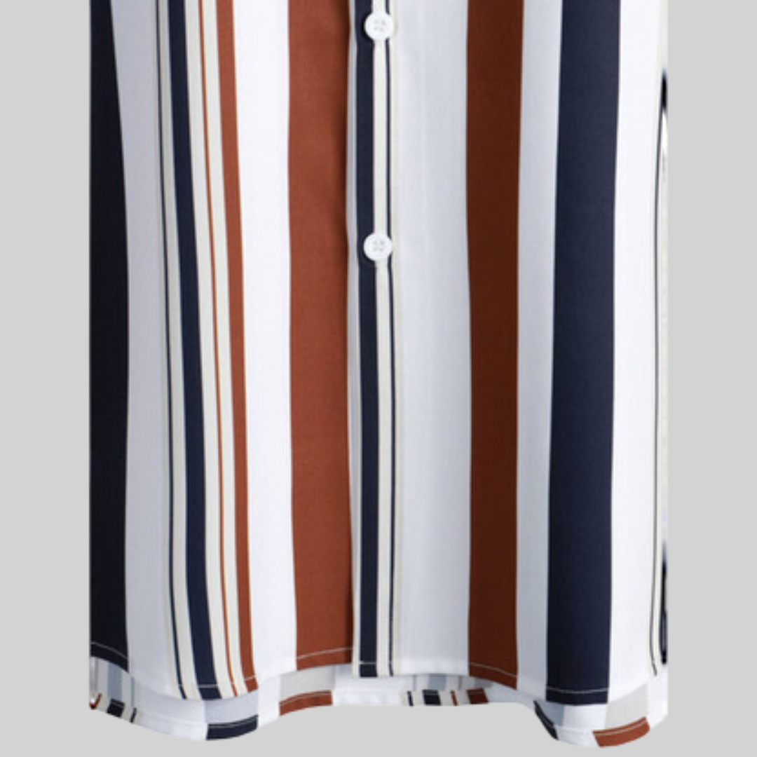 Dam Skjorta Boho Randig Polyester Lätt och Luftig-4