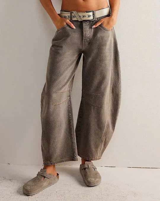 Kvinnors Jeans Medelhögt Förbund Bekväm Bomull 8