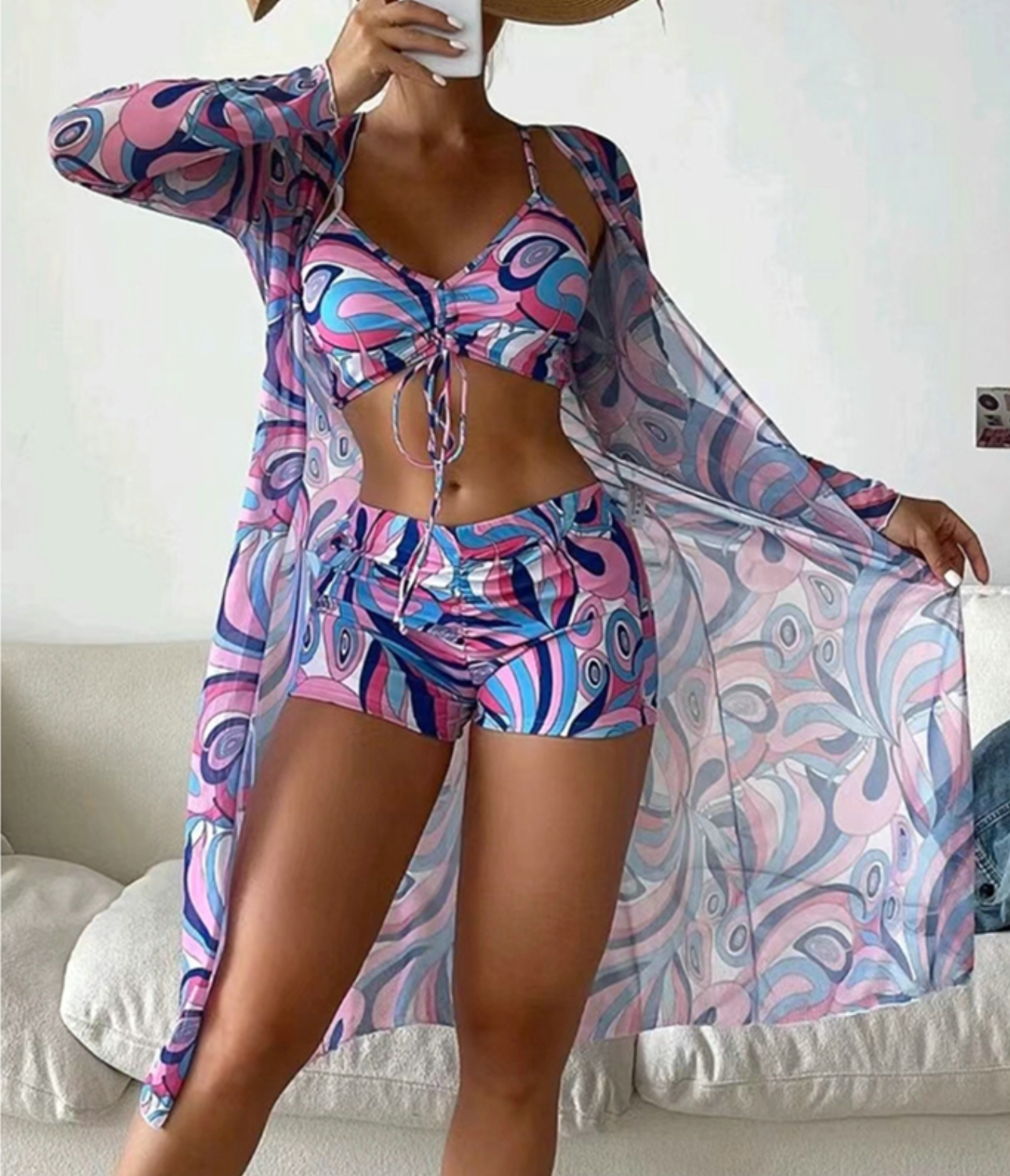 Dam Bikini Set Tredelad Nylon Spandex-3