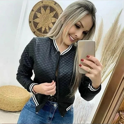 Quiltad Herrjacka med Dragkedja – Modern Bomberjacka i Polyester för Höstjackor Herr 3