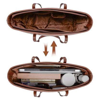 Dam Axelväska Rymlig PU-Läder Elegant Design Justerbara Axelremmar-2