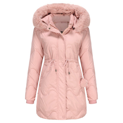 Kvinnors Parka Kappa Avtagbar Huva Polyester 3