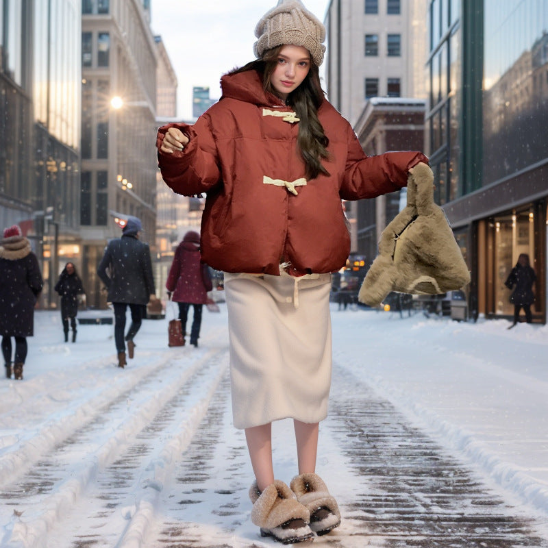 Damjacka Kort Trendig Bomull Avslappnad Passform-3