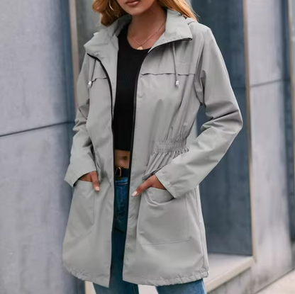 Variant image for Damjacka Casual Halvlång med Huva Polyester för Utomhusaktiviteter-5