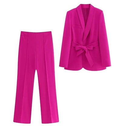 Kostym för Kvinnor 2-delad Blazer och Byxor i Polyester och Elastan – Elegant och Tidlös Design 2