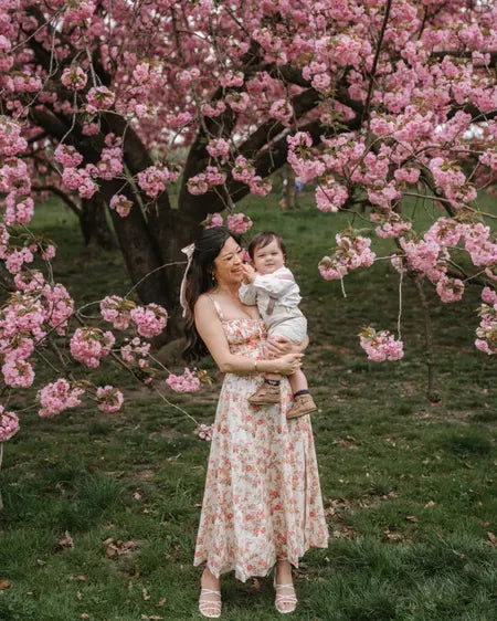 Blommig Klänning Dam Corsage Design Polyester för Sommarfester-3