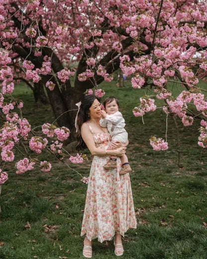 Blommig Klänning Dam Corsage Design Polyester för Sommarfester-3