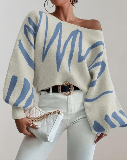 Dam Festtoppar med Tryck Puffärmar Mjuk Polyester-3