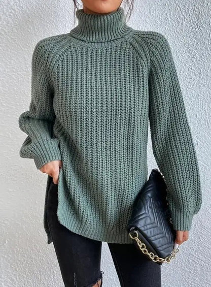 Dam Turtleneck Topp Figur-Kramande Andningsbart Material-3