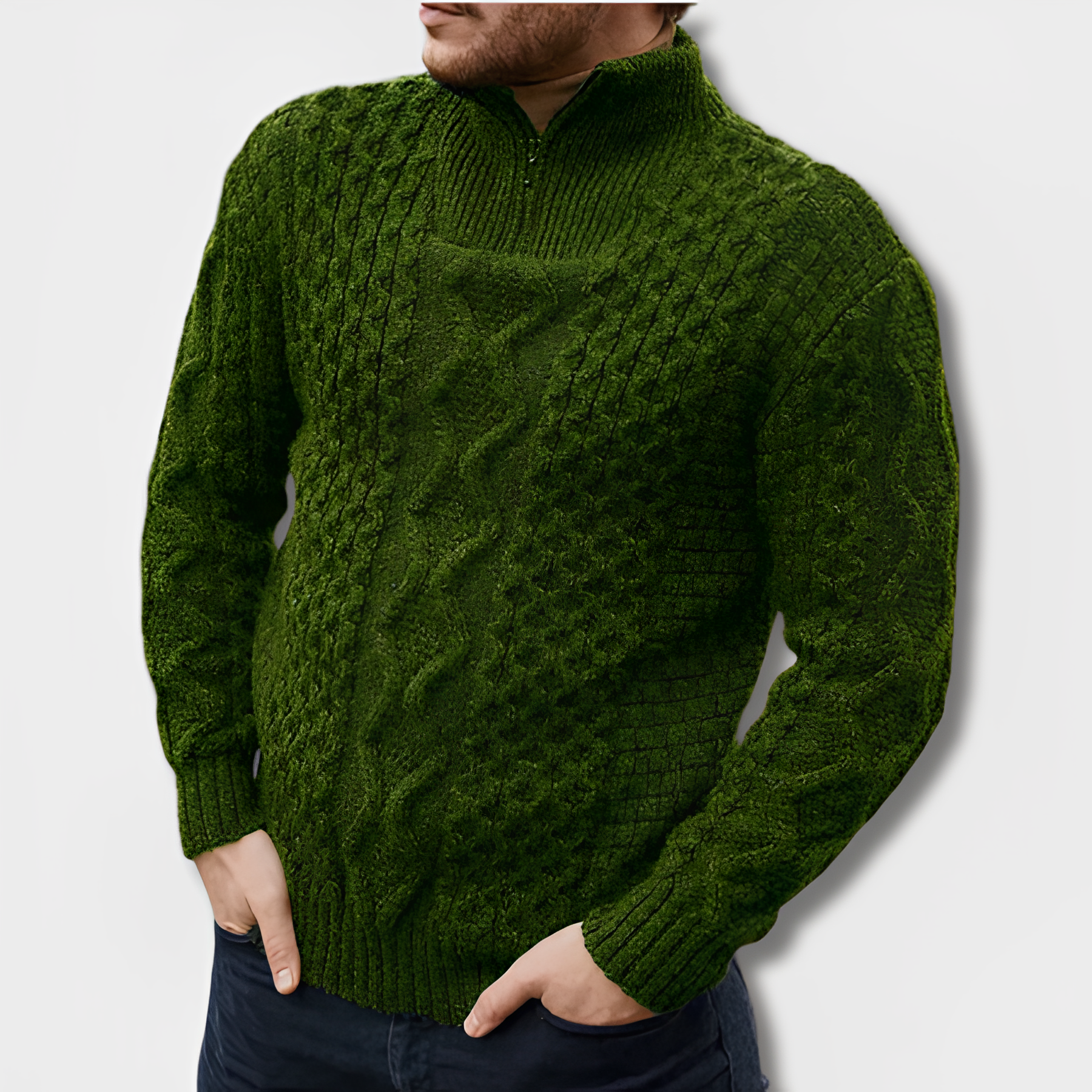 Herr Tröja Klassisk Design Mjuk Bomull-2