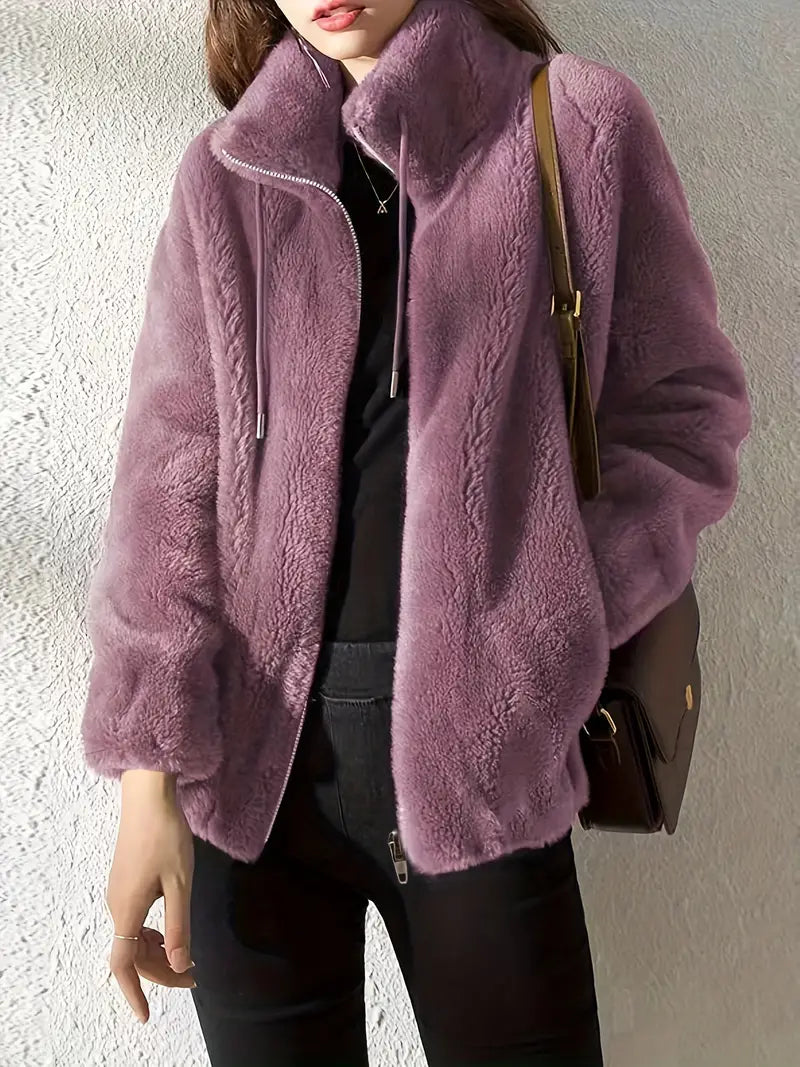Damjacka Teddy med Justerbar Sladd och Blixtlås i Mjukt Material-3