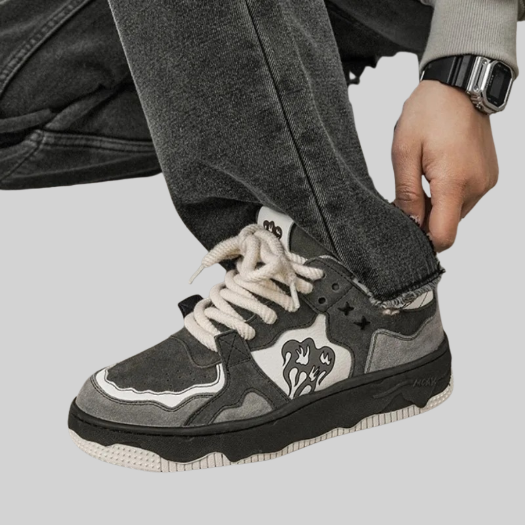 Herr Sneakers Sportiga Platt Fotled Polyester-5