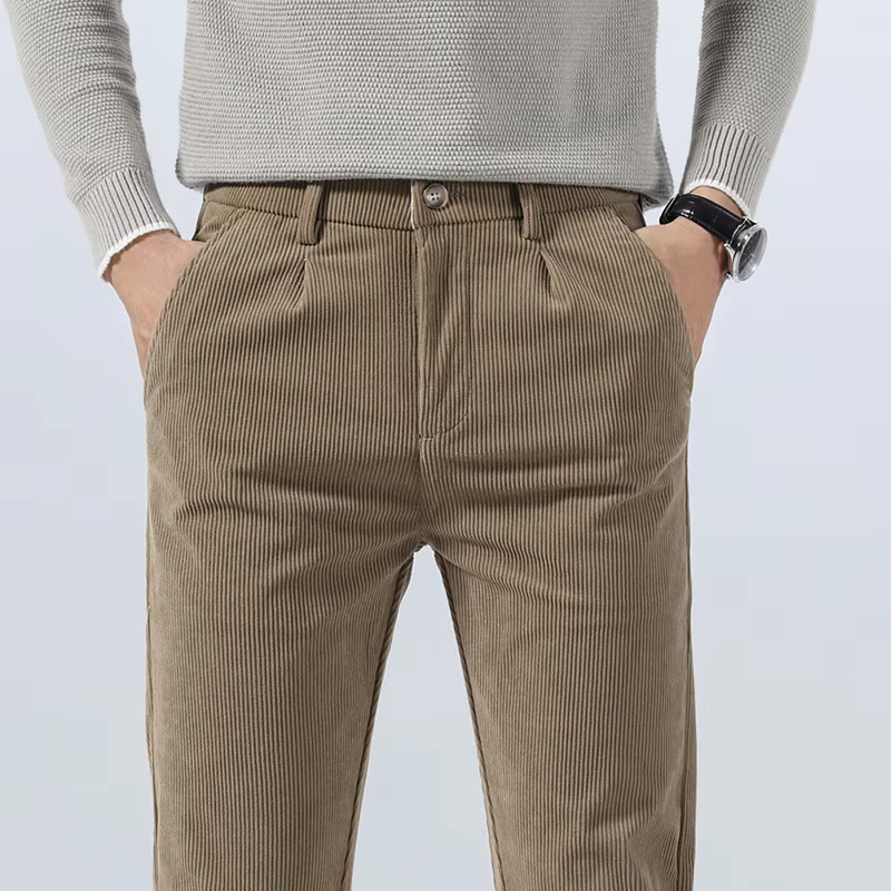 Herrbyxor Cordhose Mjuk Kvalitet Avslappnad Design-5